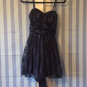 Navy blue lace cocktail dress